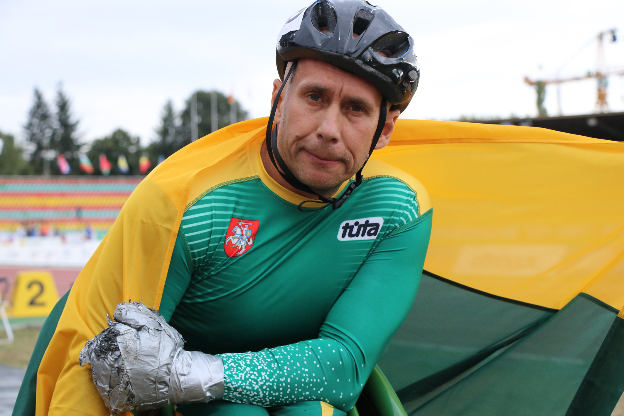 ELTA950582 Berlynas, rugpjÅ«Äio 25 d. (ELTA). Berlyne (Vokietija) vykstanÄio Europos neįgaliųjų lengvosios atletikos Äempionato vyrų 400 m vežimÄlių lenktynÄse (T52 klasÄ) Å¡eÅ¡tadienį Lietuvos atstovas KÄstutis SkuÄas iÅ¡kovojo aukso medalÄ