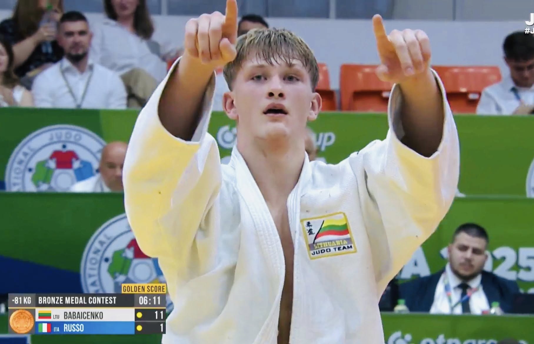 Tajus Babaičenko iškovojo pasaulio jaunių dziudo čempionato bronzos medalį